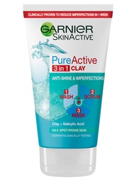[488] GARNIER PURE ACTIVE 3IN1 WASH 150ML